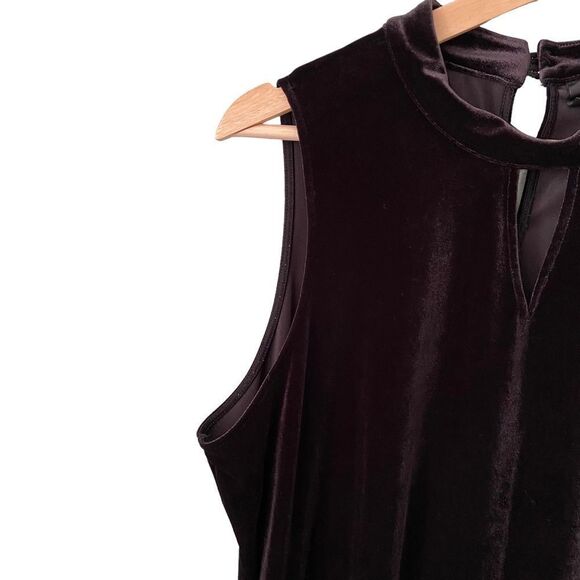 Worthington Dress Shift Black Velvet Sleeveless Halter Neck Cutout in Size XL - Picture 5 of 14